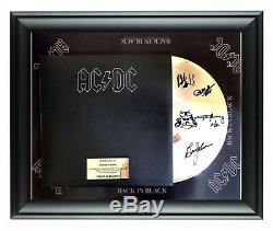 AC/DC Autographed Back In Black Album LP Gold Record Award Angus Young