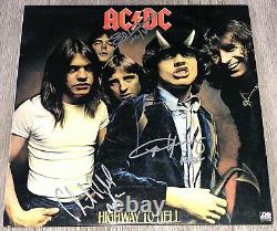 AC/DC SIGNED HIGHWAY TO HELL VINYL RECORD ALBUM ANGUS YOUNG +2 withBECKETT BAS LOA