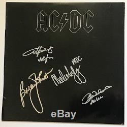 AC/DC signed back in black album angus malcolm young group lp ac dc epperson loa