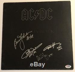 AC/DC signed back in black album angus malcolm young group lp ac dc psa dna loa