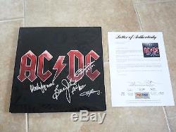 AC/DC x4 Black Ice Signed Autographed LP Album Record PSA Certified