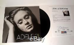 ADELE ADKINS SIGNED AUTOGRAPH 21 GRAMMY WIN VINYL RECORD ALBUM PSA/DNA COA