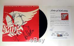 Aerosmith Complete Band Signed Greatest Hits Vinyl Record Album Psa/dna Coa