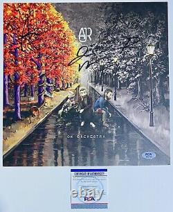 AJR Band Signed Autographed 12x12 OK Orchestra Album LP Vinyl Met with PSA COA