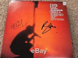 AMAZING Bono & The Edge U2 Autographed Signed UNDER A BLOOD RED SKY Album LP