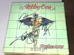 AMAZING Motley Crue GROUP Signed Autographed DR FEELGOOD Album LP VINCE NEIL +