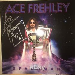 Ace Frehley Spaceman Signed Album Silver Lp Record Kiss With Proof Nyc Sam Ash