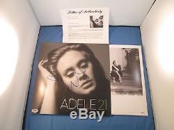 Adele Adkins Signed 21 LP VINYL RECORD ALBUM PSA DNA LOA COA Autograph Grammy
