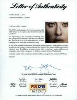 Adele Autographed Signed Album LP Record Certified Authentic PSA/DNA COA