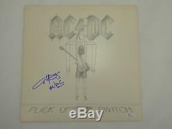 Angus Young AC/DC Autographed Signed Flick of the Switch LP Record Album JSA COA