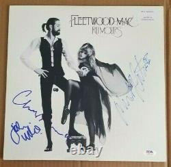 Autograph Fleetwood Mac Rumors Lp Record Album Signed By 3 Psa/dna Loa