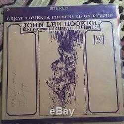 Autographed John Lee Hooker is he the world's greatest blues singer LP album