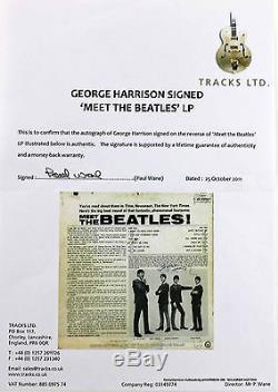 BEATLES GEORGE HARRISON SIGNED MEET THE BEATLES ALBUM EPPERSON & TRACKS UK COAs