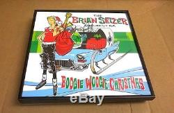 BRIAN SETZER Orchestra SIGNED + FRAMED Boogie Woogie Christmas Record Album
