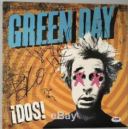 Billie Joe Armstrong Green Day x3 Signed Record Album PSA/DNA Autographed Dos