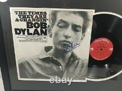 Bob Dylan Signed Vinyl Album The Times They Are A-Changin LP COA Framed