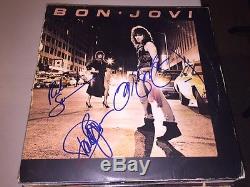 Bon Jovi GROUP Autographed Signed Album LP JON BON JOVI RICHIE SAMBORA ++
