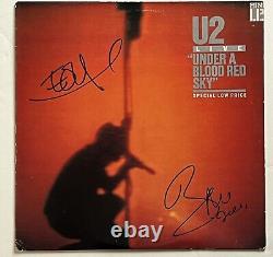 Bono & The Edge U2 Signed Under Blood Red Sky LP Record Album Vinyl K9 COA