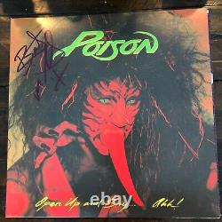Bret Michaels Signed Poison Open Up and Say. Ahh! LP Album With JSA COA