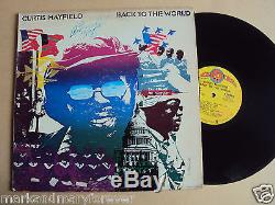 CURTIS MAYFIELD AUTOGRAPHED BACK TO THE WORLD RECORD 1973 ALBUM