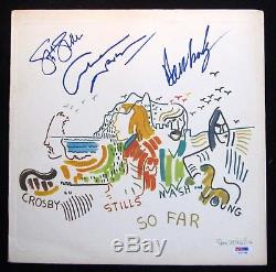 Crosby Stills & Nash Autographed Signed So Far Album Certified Authentic Psa/dna