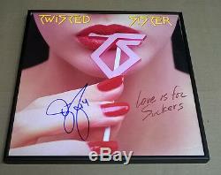 DEE SNIDER Signed + Framed Twisted Sister Love is for Suckers Vinyl Record Album