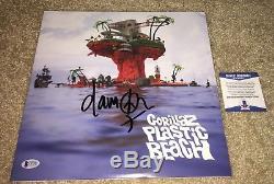 Damon Albarn Signed Gorillaz Plastic Beach Album Vinyl Blur Jamie Hewlett Bas