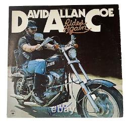David Allan Coe Rides Again Signed Autographed LP Album Record Beckett Certified