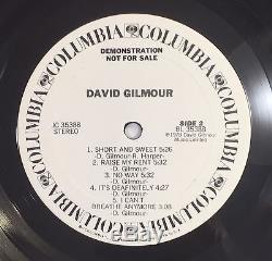 David Gilmour Pink Floyd Signed Autographed Solo Album Vinyl COA