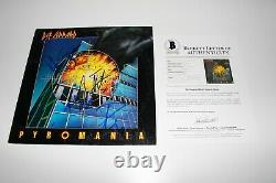 Def Leppard Band Signed Pyromania Album Vinyl Record Lp Beckett Coa Joe Elliott