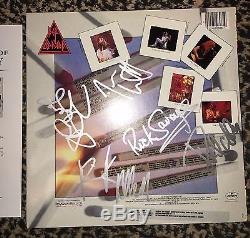 Def Leppard signed autographed PYROMANIA record LP album by all ORIGINAL BAS COA