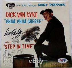 Dick Van Dyke Mary Poppins Soundtrack Album 45rpm Record Cover Signed Auto Psa
