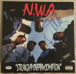 Dr. Dre & Ice Cube Signed NWA Straight Outta Compton Record Album PSA/DNA COA