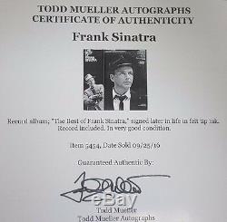 EARLY! Frank Sinatra Hand Signed Album Cover Todd Mueller COA