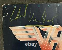 EDDIE VAN HALEN + 2 SIGNED ALBUM FLAT BY Eddie Alex Michael