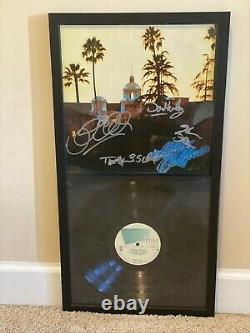 Eagles Hand-signed Framed'hotel California' Album Lp Frey Henley Walsh Schmit
