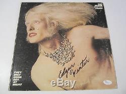 Edgar Winter They only Come out at Night Signed Autographed Record Album JSA COA