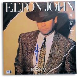 Elton John Signed Autographed Album Cover Breaking Hearts Record GV801888
