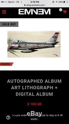 Eminem Autographed Album Art Lithograph Kamikaze Slim Shady Records Rare