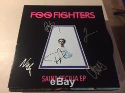 Foo Fighters GROUP Autographed SAINT CECELIA Album LP DAVE GROHL +++4