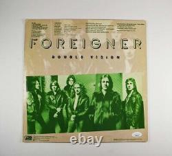Foreigner Double Vision Band by 4 Autographed Signed Album LP Record JSA COA