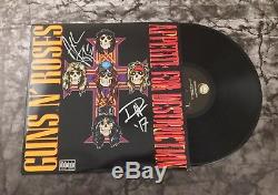 GFA Guns N' Roses Band AXL ROSE & DUFF & SLASH Signed Record Album AD1 COA