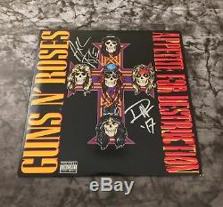 GFA Guns N' Roses Band AXL ROSE & DUFF & SLASH Signed Record Album AD1 COA