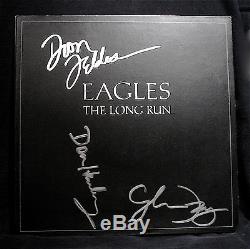 GLENN FREY-DON HENLEY-DON FELDER-Autographed THE LONG RUN Album-THE EAGLES