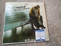 GLEN CAMPBELL Signed BY ThE TIME I GET TO PhOENIX RECORD Album BECKETT COA AUTO