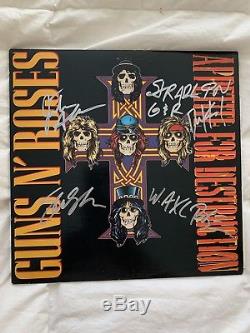 GUNS N' ROSES SIGNED Appetite For Destruction ALBUM Signed by Band Members