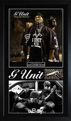 G-Unit 50 Cent Lloyd Banks Tony Yayo Signed Beg For Mercy Album LP Framed Displa