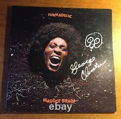 George Clinton Signed Funkadelic Album Cover MAGGOT BRAIN INSCR JSA/COA P34351
