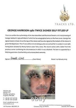 George Harrison Authentic Signed x2 Self Titled Album Cover With Vinyl BAS #A71977