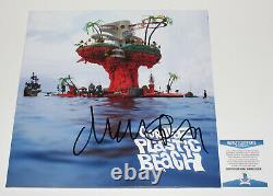 Gorillaz Damon Albarn Signed'plastic Beach' Album Vinyl Record Lp Blur Bas Coa